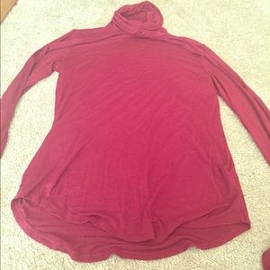 Cowl neck turtleneck shirt